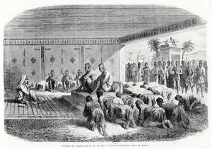 1861年のラオス王による旅行者の歓迎